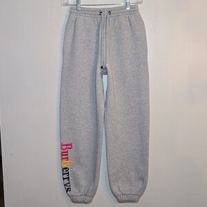 Burberry Embroidered Rainbow Logo Burberrys Archive Grey Cotton Joggers
